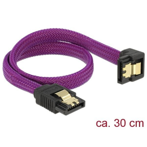 Delock SATA k&aacute;bel 6 Gb/s le/egyenes lila 30cm (83695)